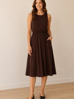 Womens XL Modest Brown Dress Faded Glory Cardigan Easy Spirit 8 5 Heels Outfit